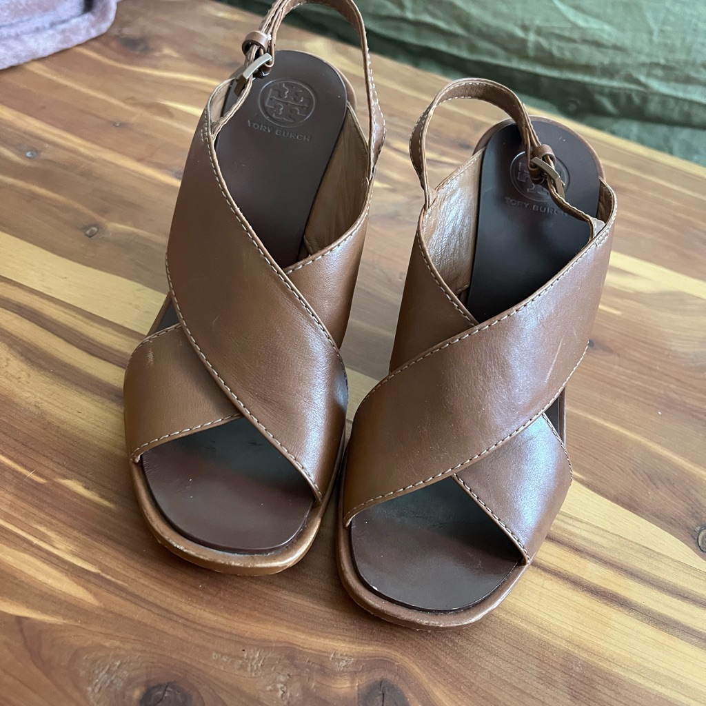 Tory Burch Brown Leather Women's Sandals
